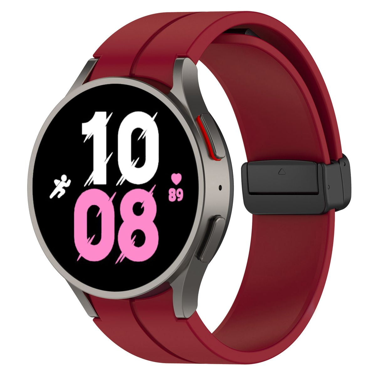 Armband für Galaxy Watch FE/7/6/6 Classic/5/5 Pro/4/4 Classic, Bizon Strap Watch Silicone L, Burgunderrot