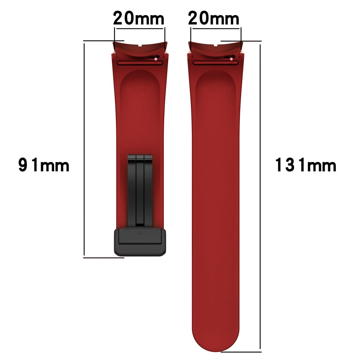 Armband für Galaxy Watch FE/7/6/6 Classic/5/5 Pro/4/4 Classic, Bizon Strap Watch Silicone L, Burgunderrot