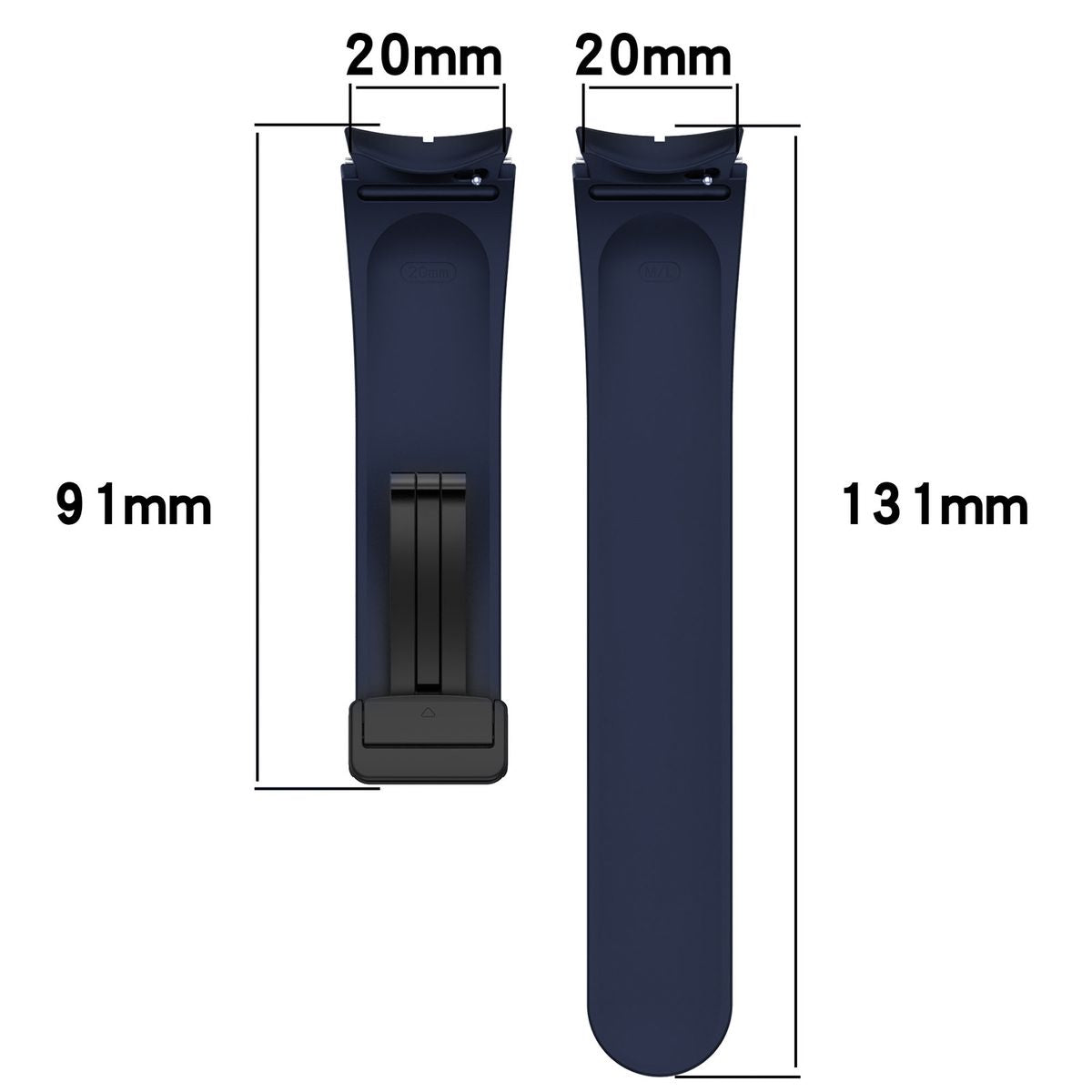 Armband für Galaxy Watch FE/7/6/6 Classic/5/5 Pro/4/4 Classic, Bizon Strap Watch Silicone L, Dunkelblau