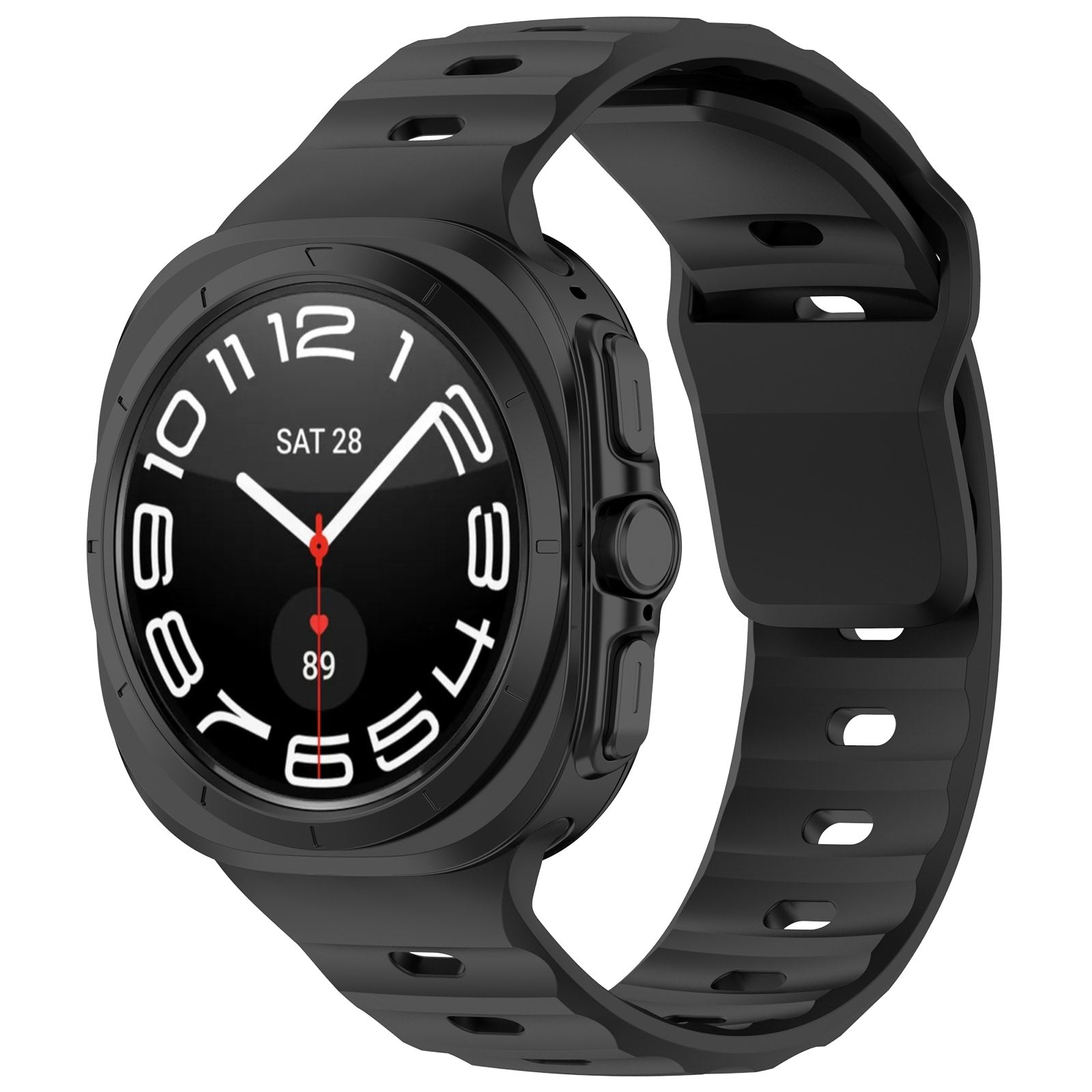 Armband für Galaxy Watch Ultra 2 / 1, Bizon Strap Watch Silicone G, Schwarz