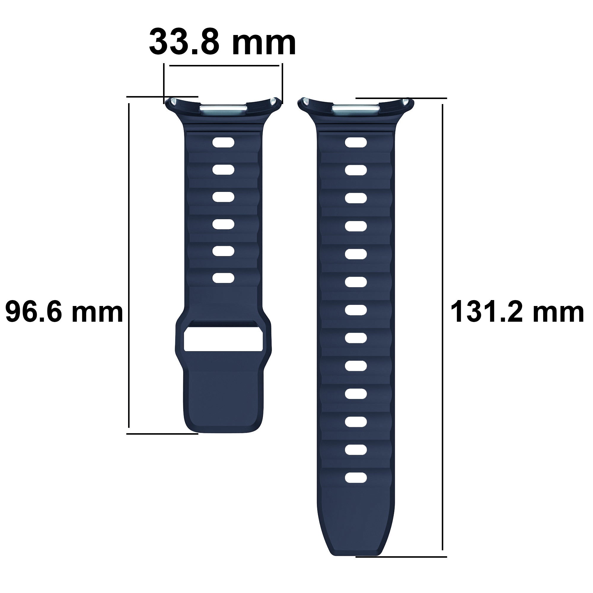 Armband für Galaxy Watch Ultra 2 / 1, Bizon Strap Watch Silicone G, Dunkelblau