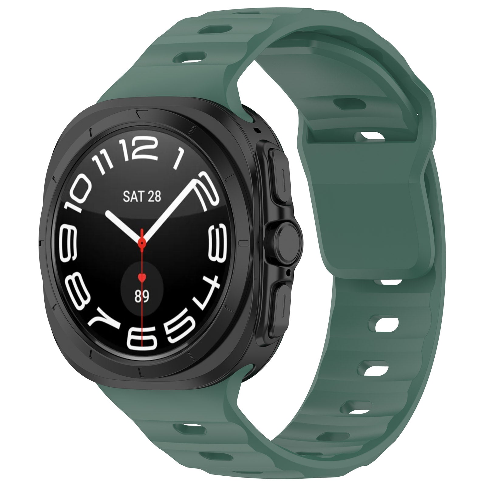 Armband für Galaxy Watch Ultra 2 / 1, Bizon Strap Watch Silicone G, Dunkelgrün