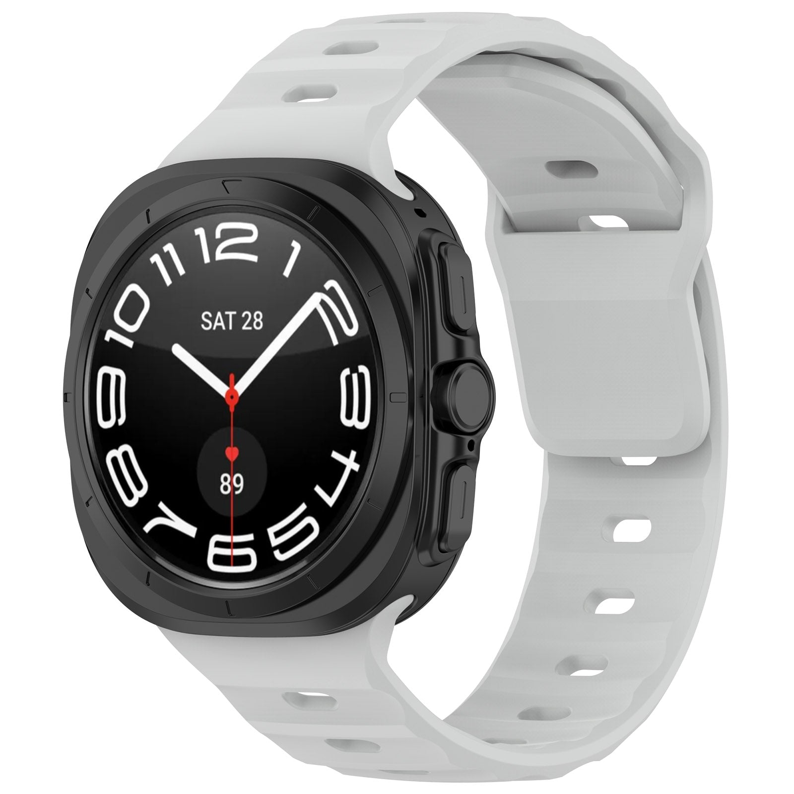 Armband für Galaxy Watch Ultra 2 / 1, Bizon Strap Watch Silicone G, Hellgrau