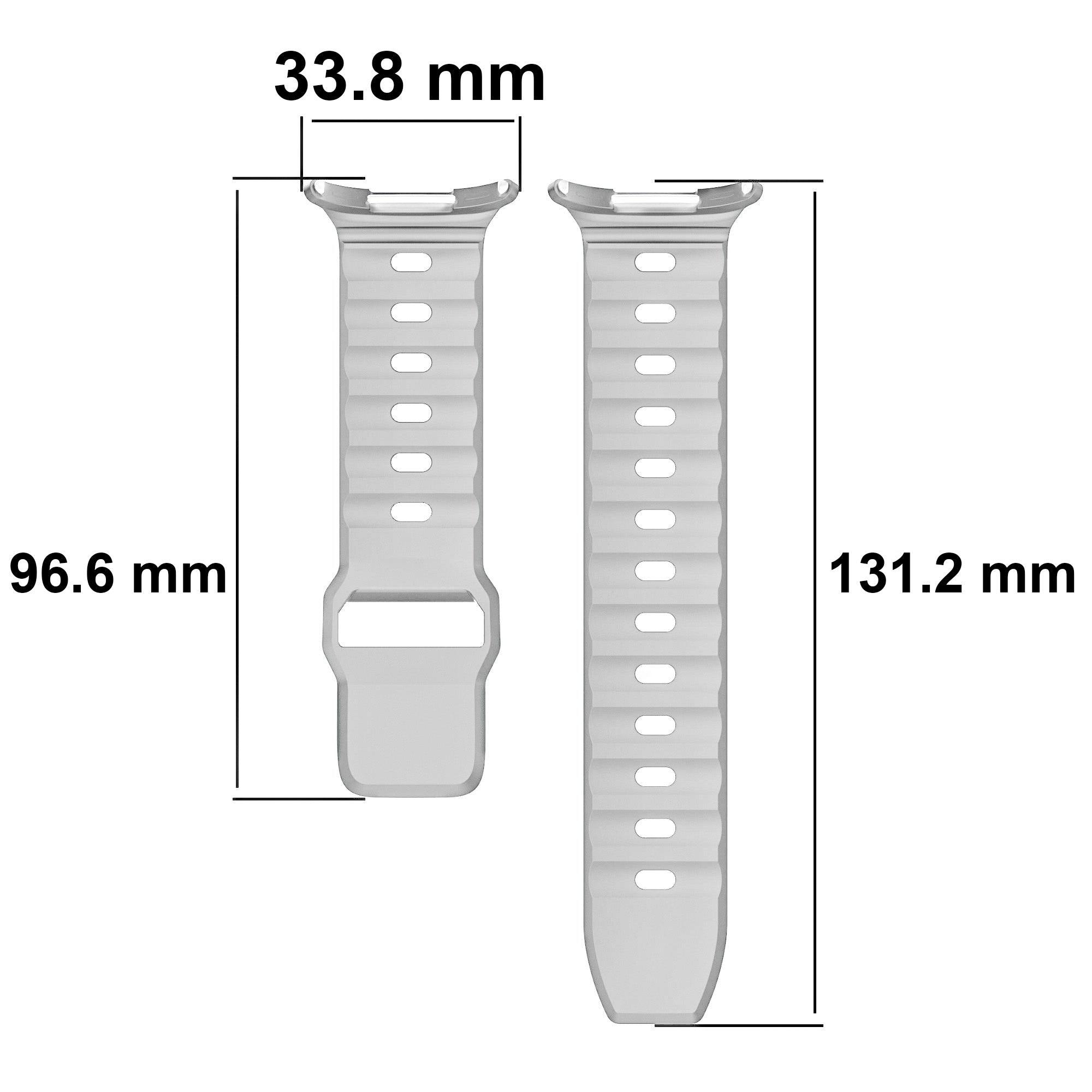Armband für Galaxy Watch Ultra 2 / 1, Bizon Strap Watch Silicone G, Hellgrau