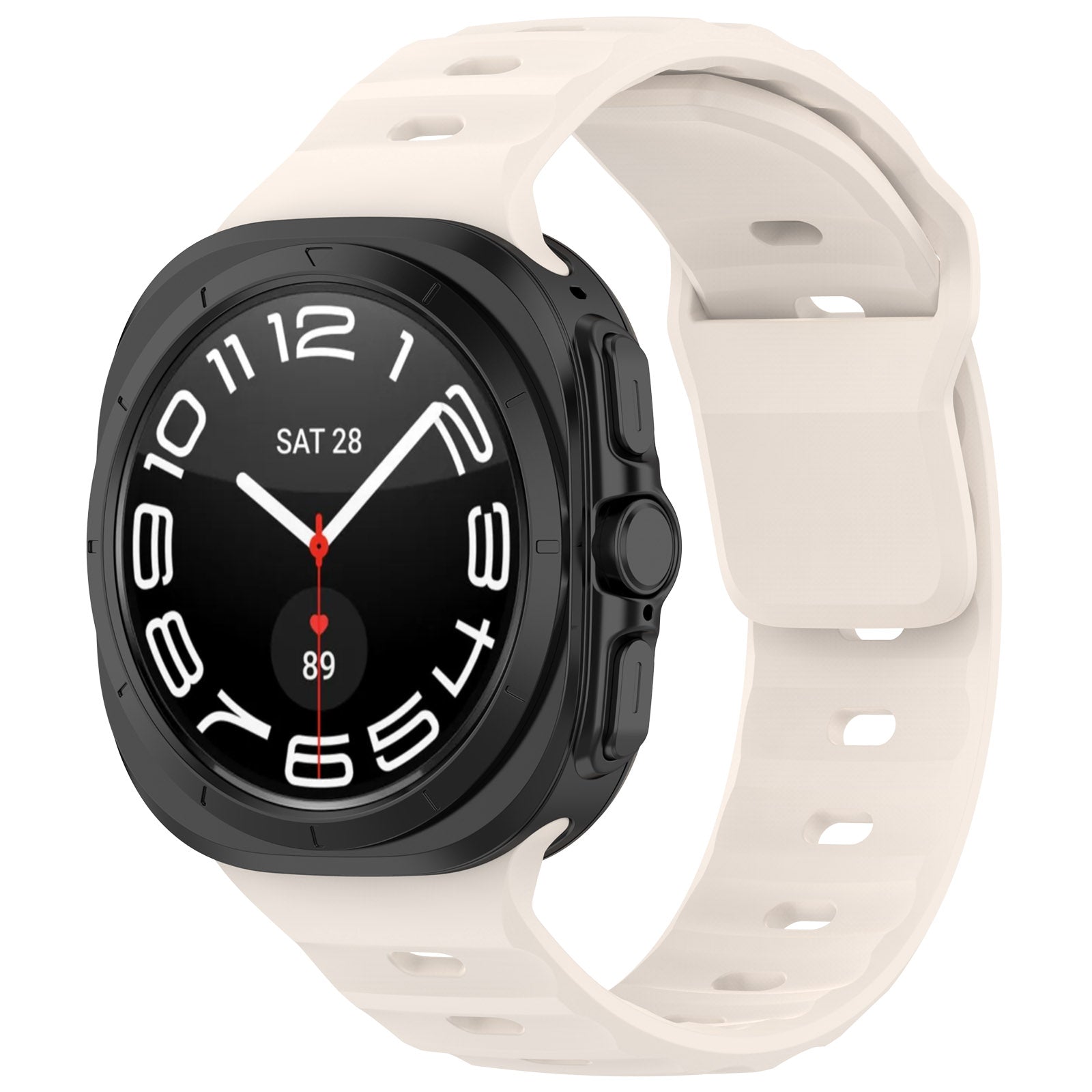 Armband für Galaxy Watch Ultra 2 / 1, Bizon Strap Watch Silicone G, Creme