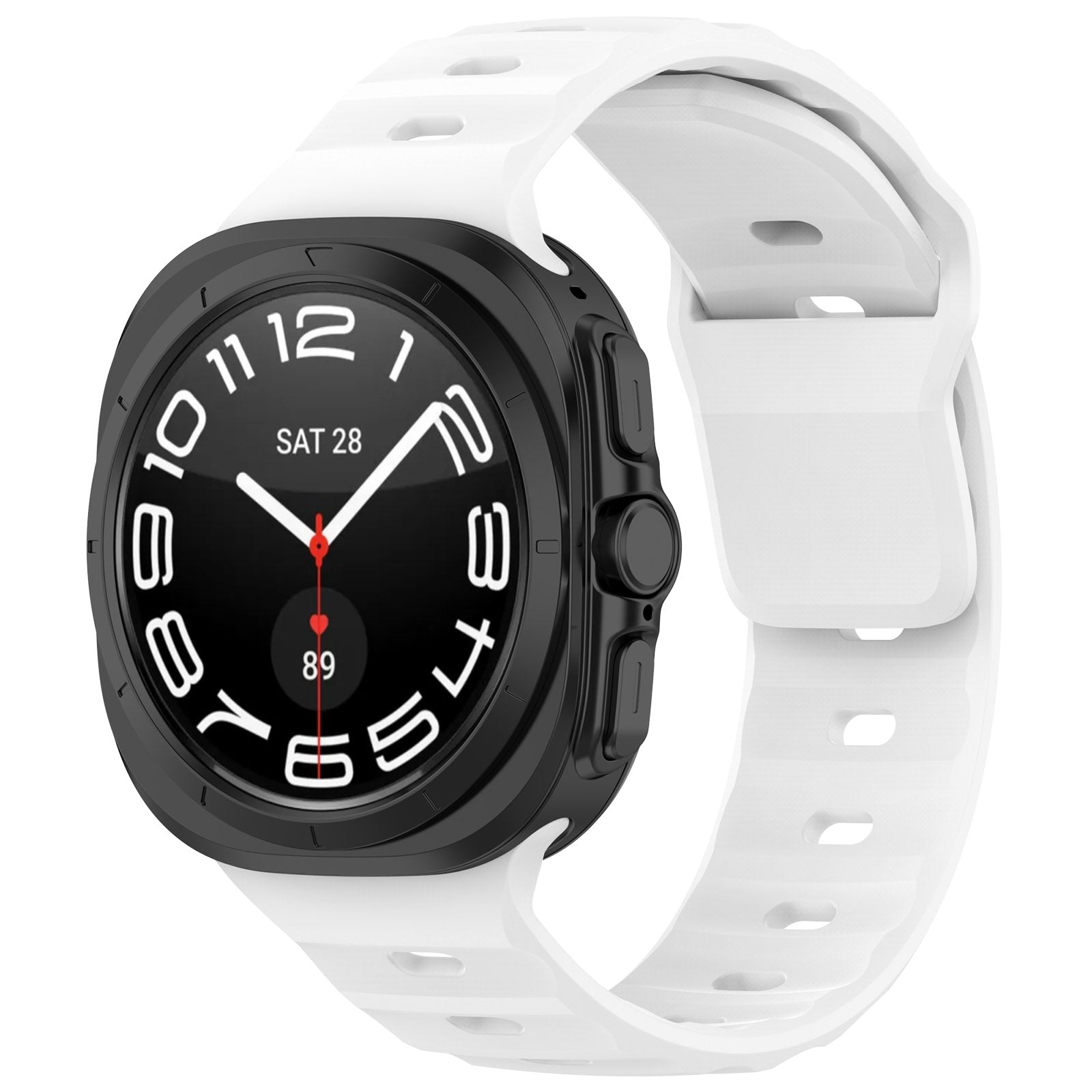 Armband für Galaxy Watch Ultra 2 / 1, Bizon Strap Watch Silicone G, Weiß