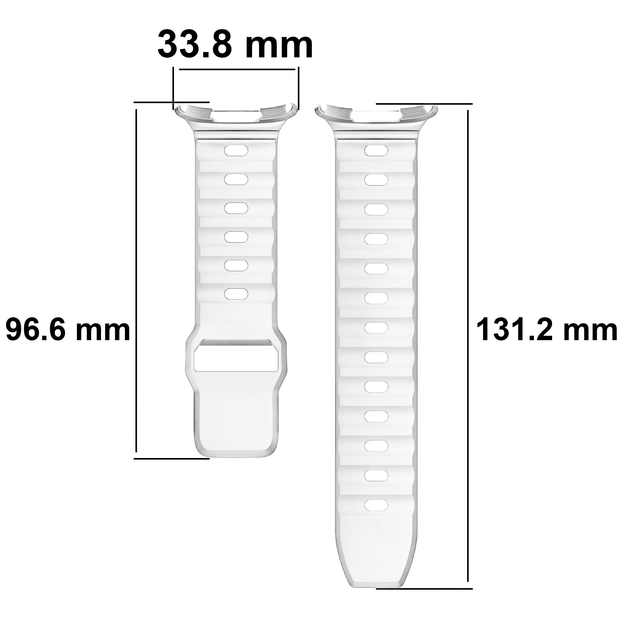 Armband für Galaxy Watch Ultra 2 / 1, Bizon Strap Watch Silicone G, Weiß