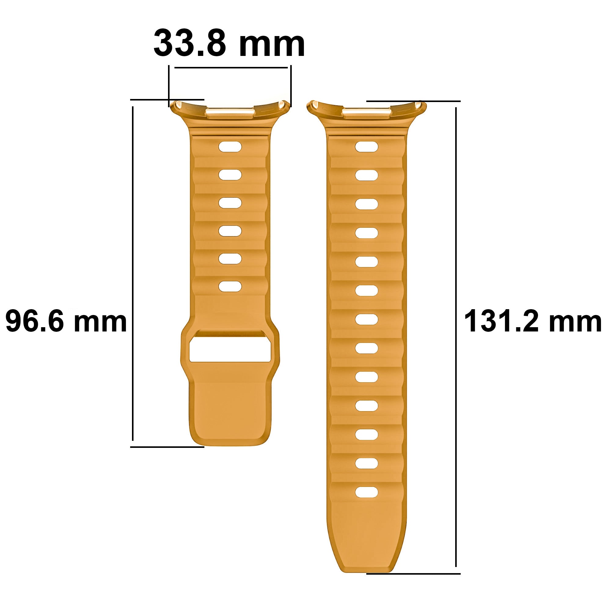 Armband für Galaxy Watch Ultra 2 / 1, Bizon Strap Watch Silicone G, Gelb