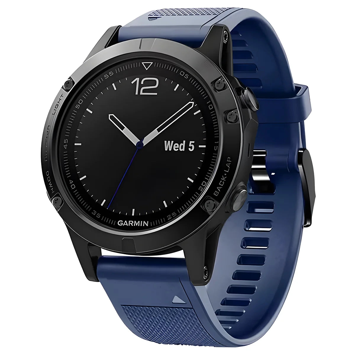 Silikonarmband für Garmin QuickFit 22 mm, Bizon Strap Watch Silicone Plus, Dunkelblau