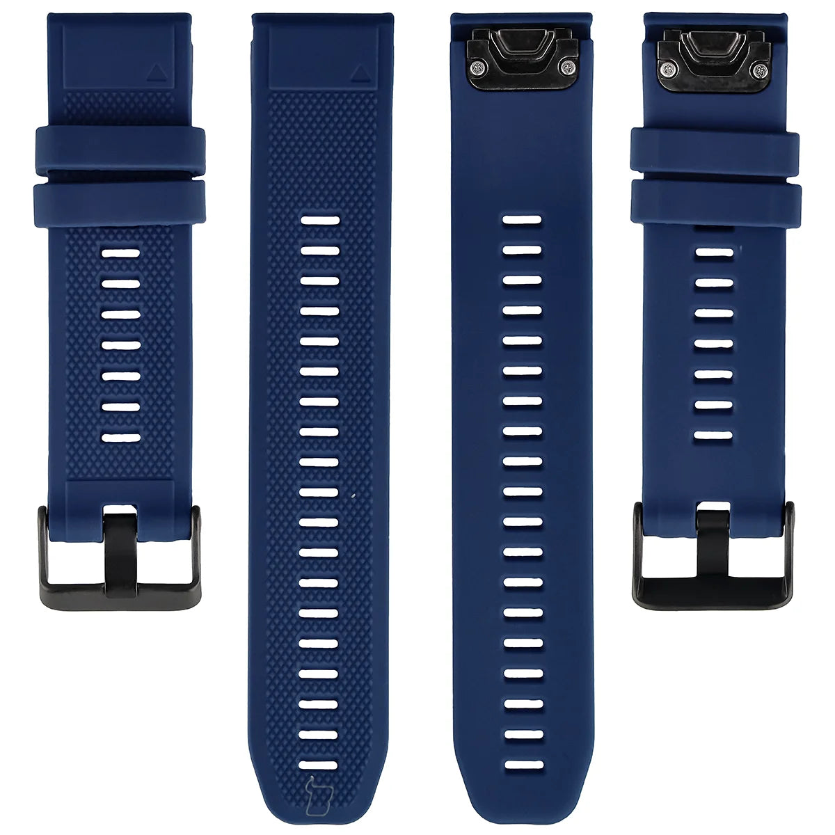 Silikonarmband für Garmin QuickFit 22 mm, Bizon Strap Watch Silicone Plus, Dunkelblau