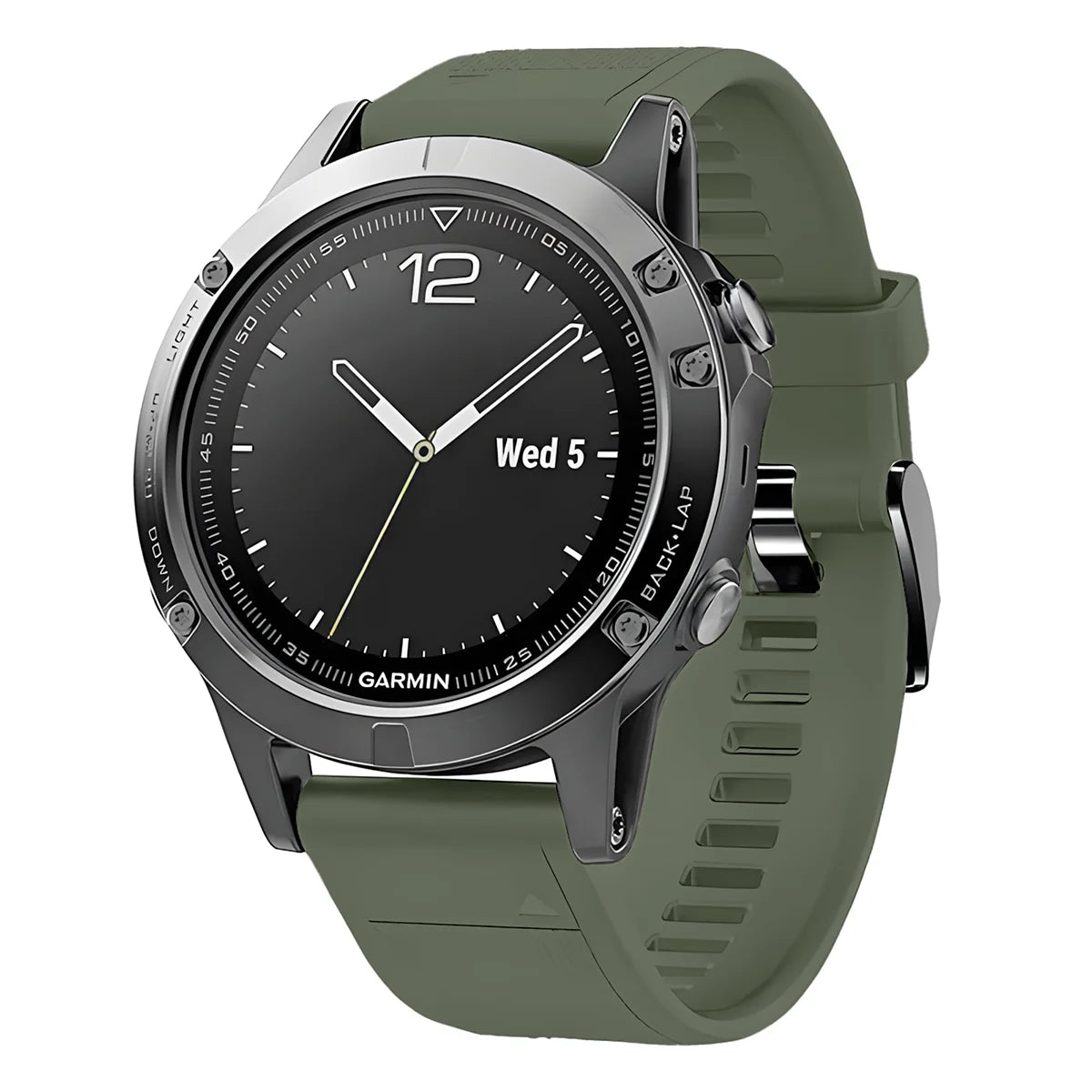 Silikonarmband für Garmin QuickFit 22 mm, Bizon Strap Watch Silicone Plus, Dunkelgrün