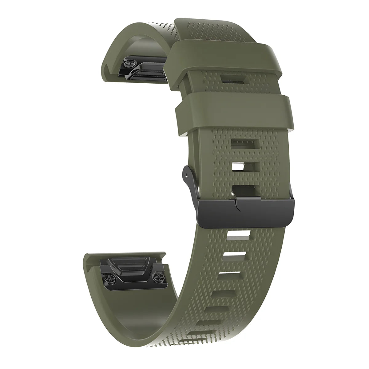 Silikonarmband für Garmin QuickFit 22 mm, Bizon Strap Watch Silicone Plus, Dunkelgrün