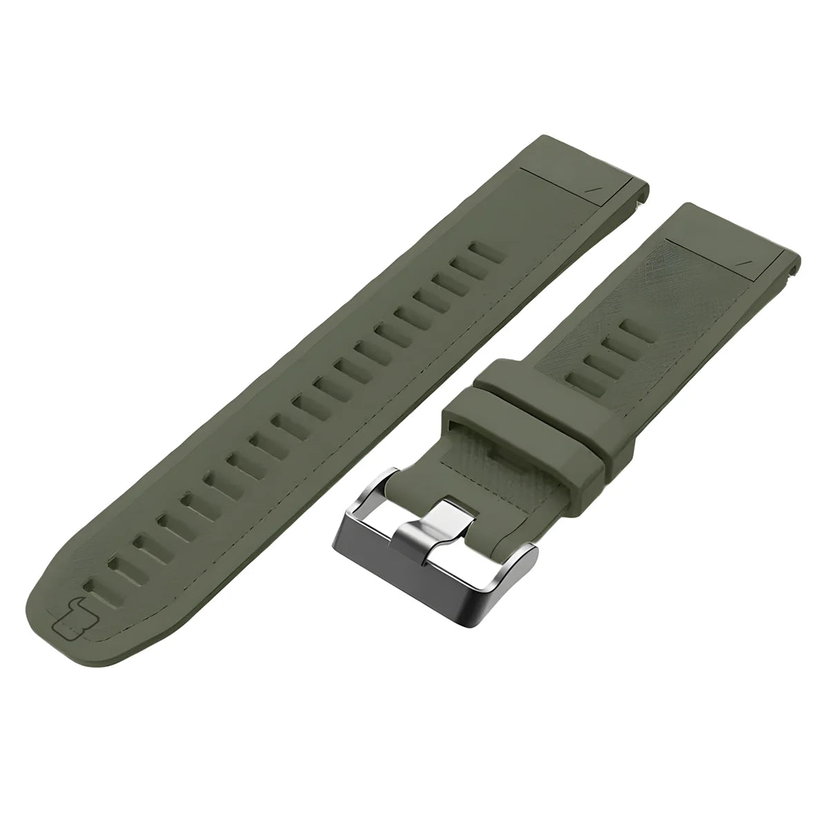 Silikonarmband für Garmin QuickFit 22 mm, Bizon Strap Watch Silicone Plus, Dunkelgrün