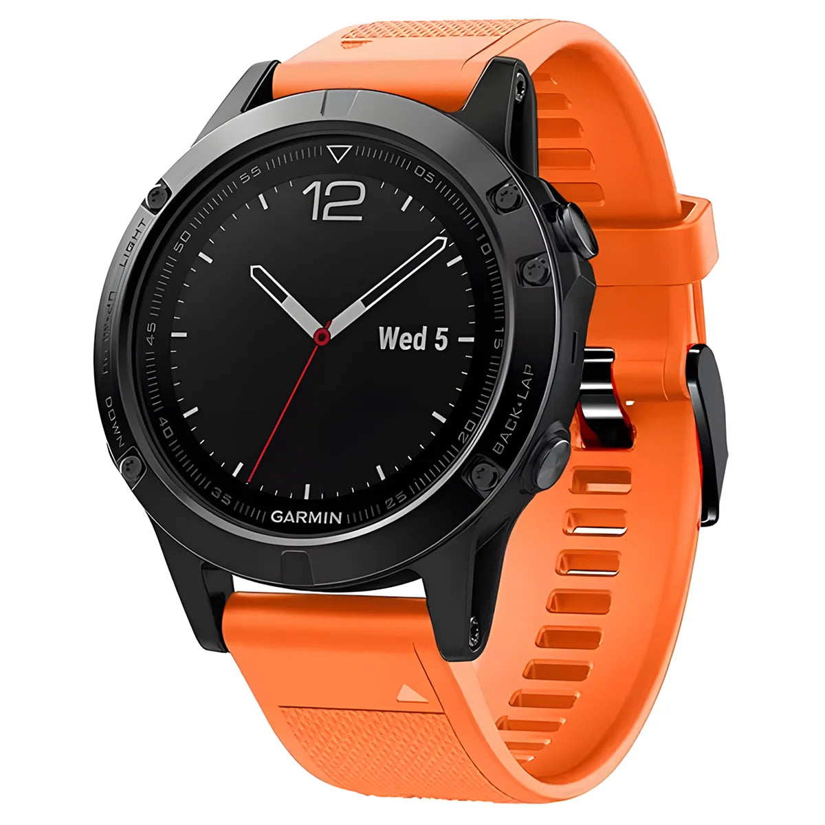 Silikonarmband für Garmin QuickFit 22 mm, Bizon Strap Watch Silicone Plus, Orange
