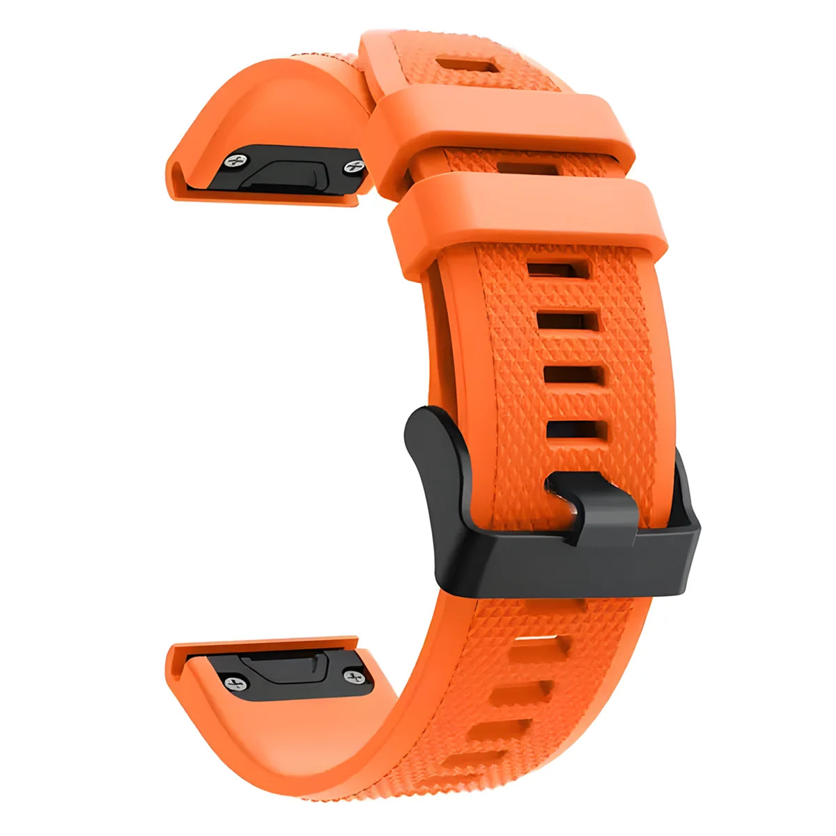Silikonarmband für Garmin QuickFit 22 mm, Bizon Strap Watch Silicone Plus, Orange