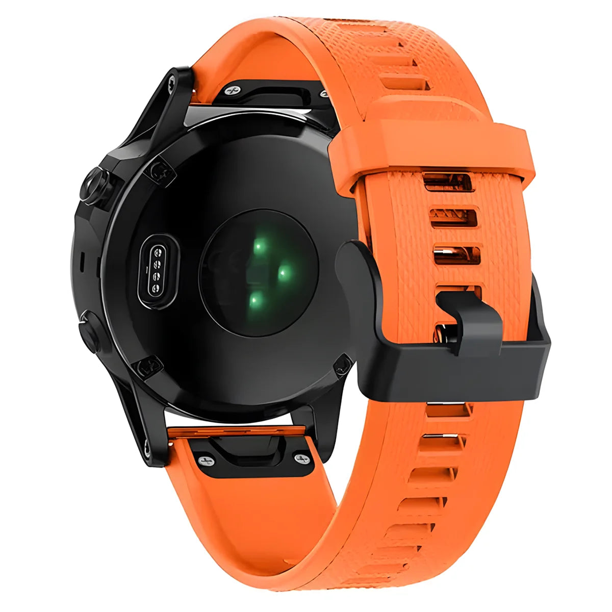 Silikonarmband für Garmin QuickFit 22 mm, Bizon Strap Watch Silicone Plus, Orange