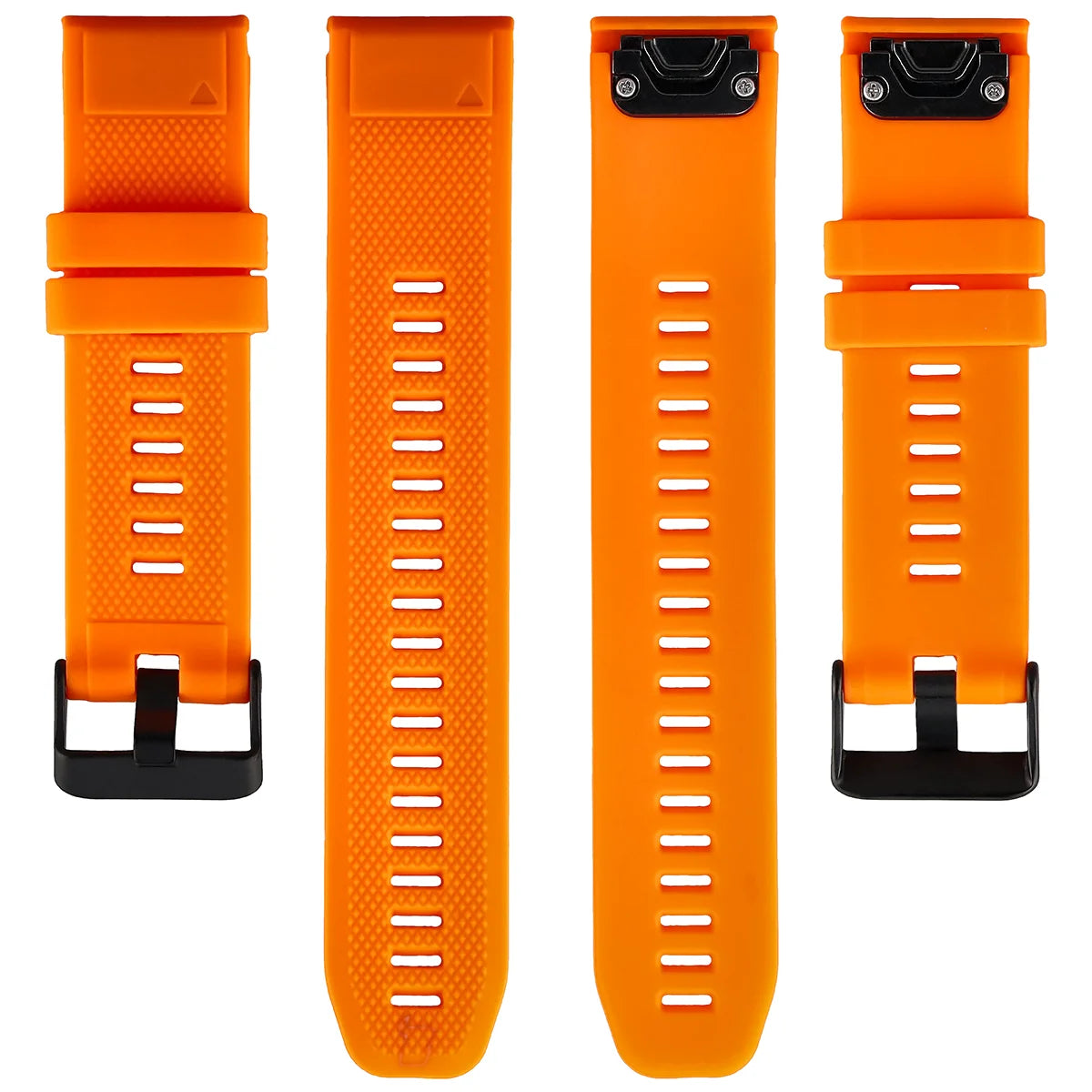 Silikonarmband für Garmin QuickFit 22 mm, Bizon Strap Watch Silicone Plus, Orange