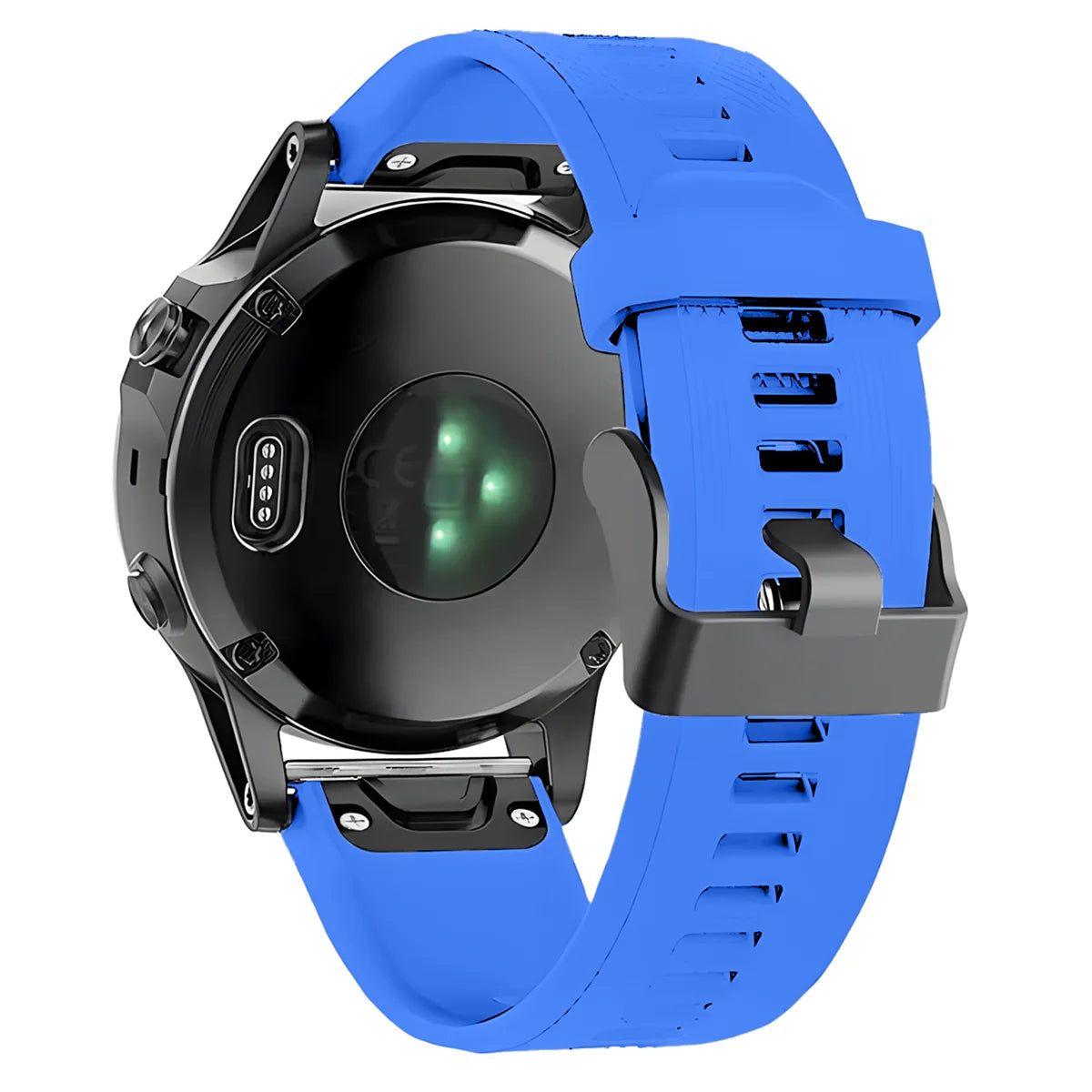 Silikonarmband für Garmin QuickFit 22 mm, Bizon Strap Watch Silicone Plus, Saphirblau