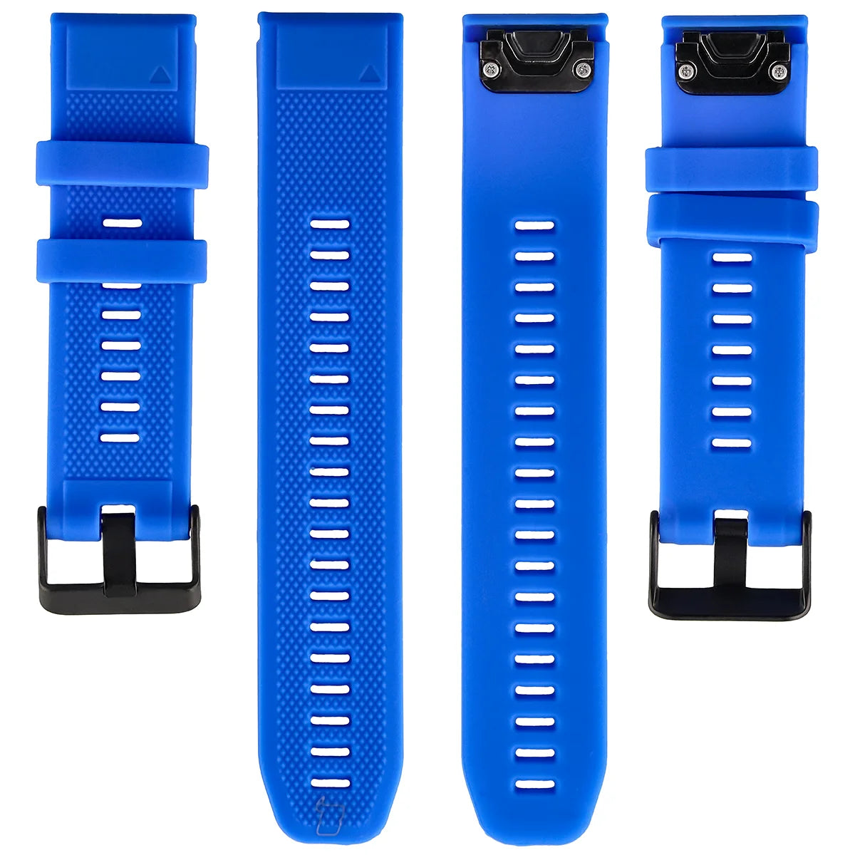 Silikonarmband für Garmin QuickFit 22 mm, Bizon Strap Watch Silicone Plus, Saphirblau