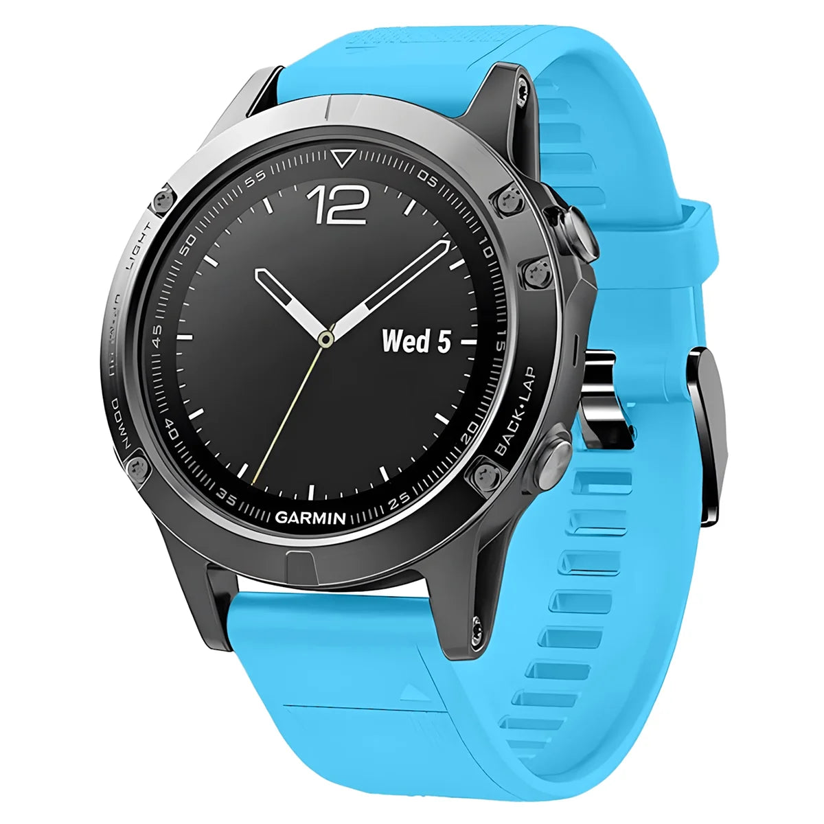 Silikonarmband für Garmin QuickFit 22 mm, Bizon Strap Watch Silicone Plus, Blau