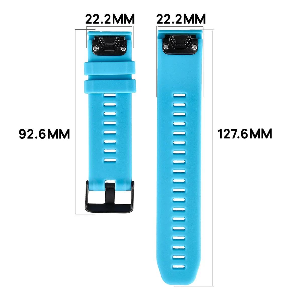 Silikonarmband für Garmin QuickFit 22 mm, Bizon Strap Watch Silicone Plus, Blau