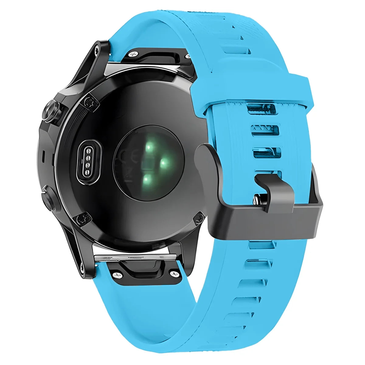 Silikonarmband für Garmin QuickFit 22 mm, Bizon Strap Watch Silicone Plus, Blau
