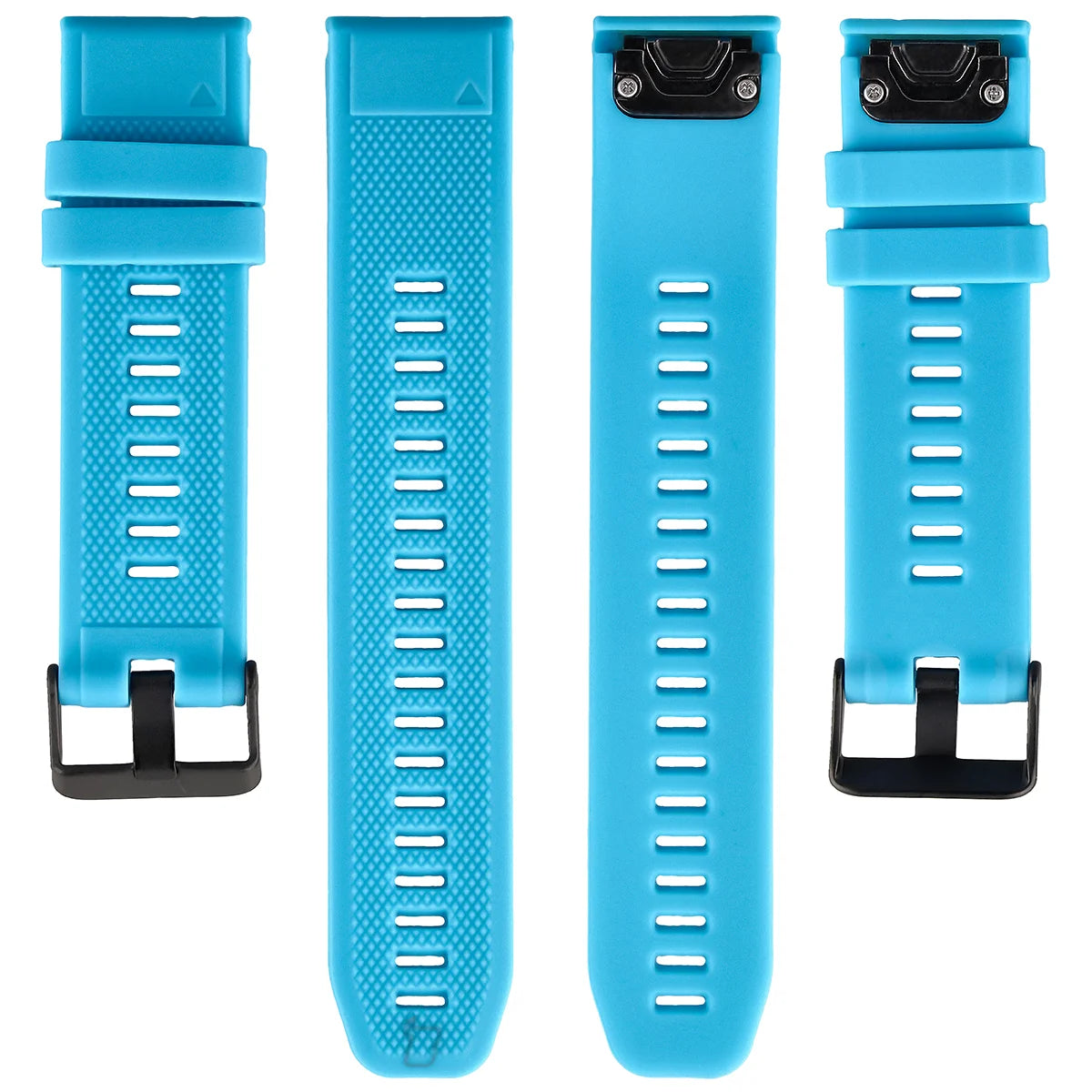Silikonarmband für Garmin QuickFit 22 mm, Bizon Strap Watch Silicone Plus, Blau