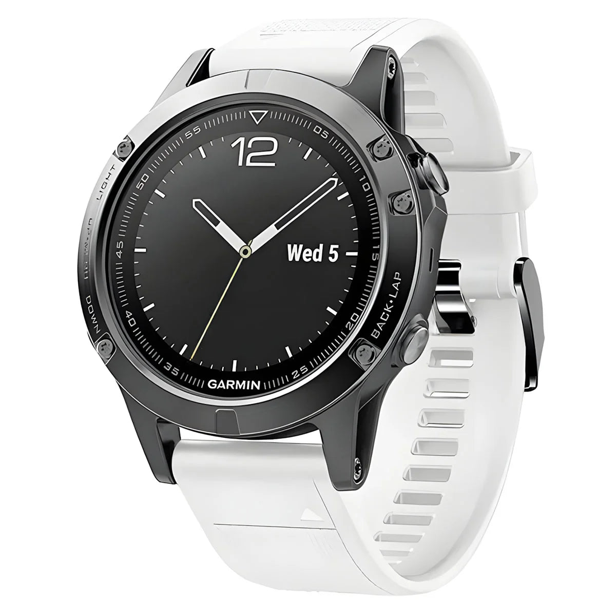 Silikonarmband für Garmin QuickFit 22 mm, Bizon Strap Watch Silicone Plus, Weiß