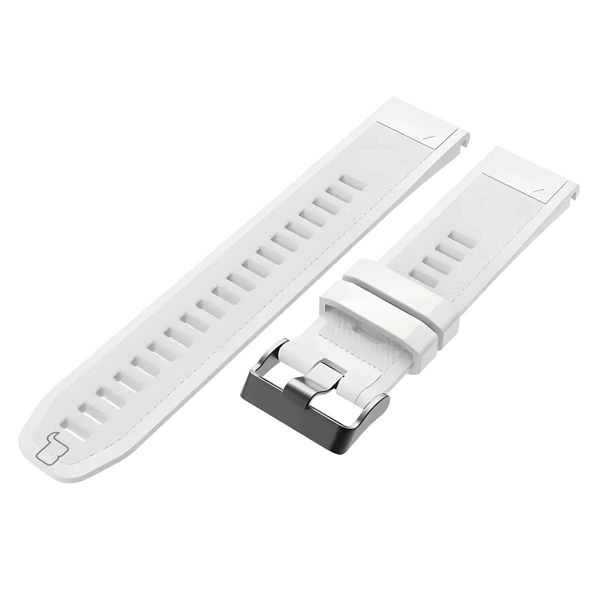 Silikonarmband für Garmin QuickFit 22 mm, Bizon Strap Watch Silicone Plus, Weiß