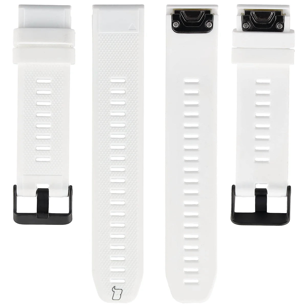 Silikonarmband für Garmin QuickFit 22 mm, Bizon Strap Watch Silicone Plus, Weiß
