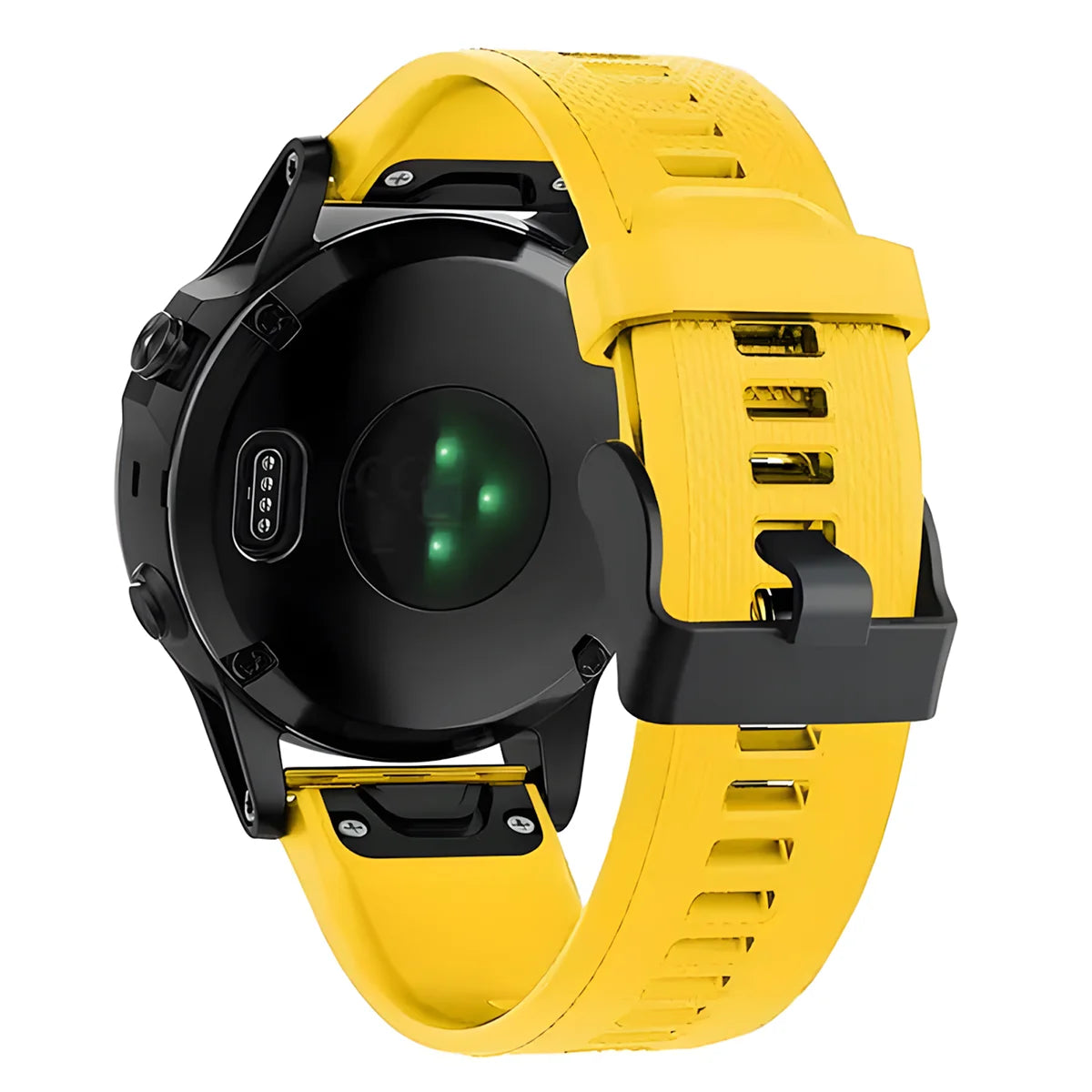 Silikonarmband für Garmin QuickFit 22 mm, Bizon Strap Watch Silicone Plus, Gelb