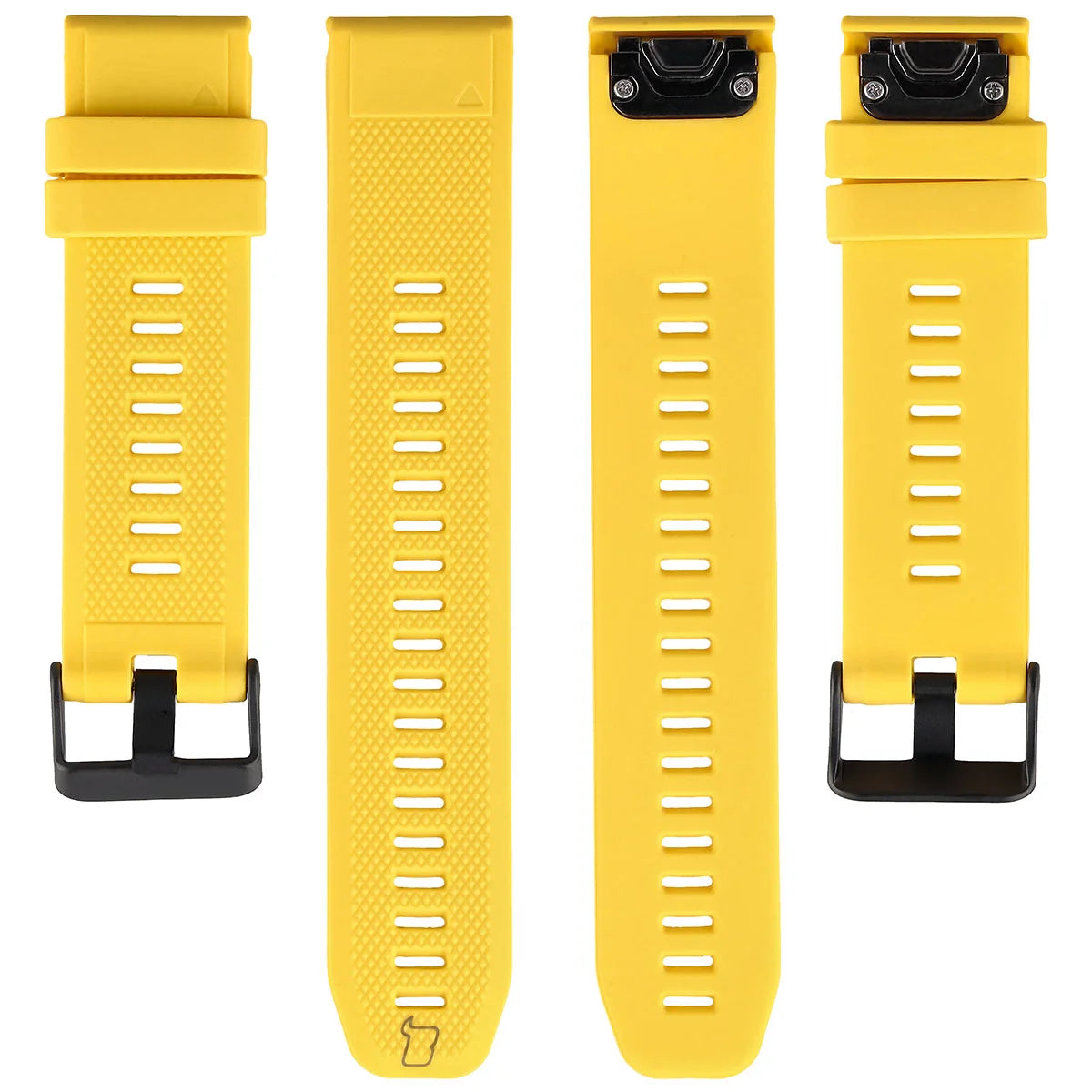 Silikonarmband für Garmin QuickFit 22 mm, Bizon Strap Watch Silicone Plus, Gelb