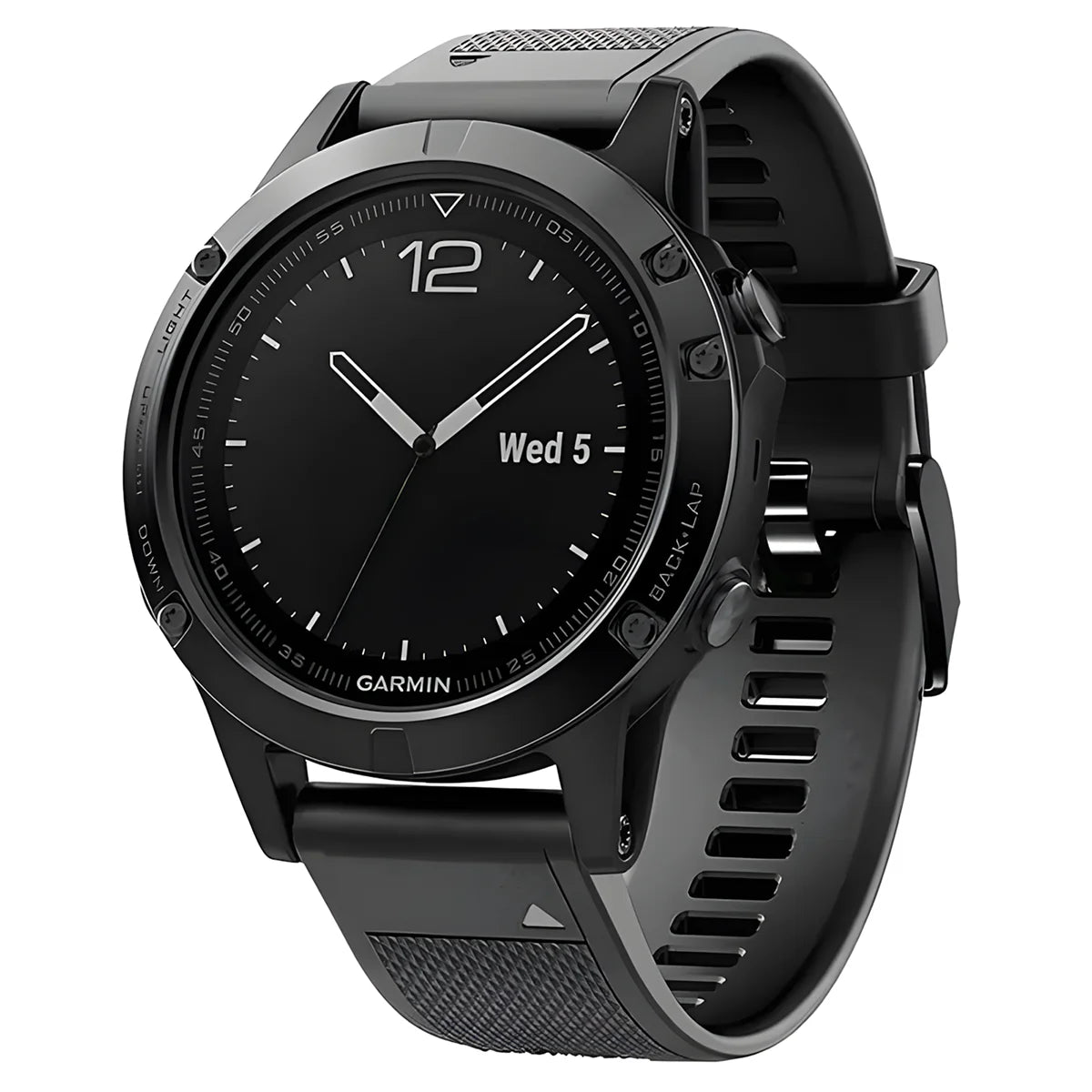 Silikonarmband für Garmin QuickFit 26 mm, Bizon Strap Watch Silicone Plus, Schwarz