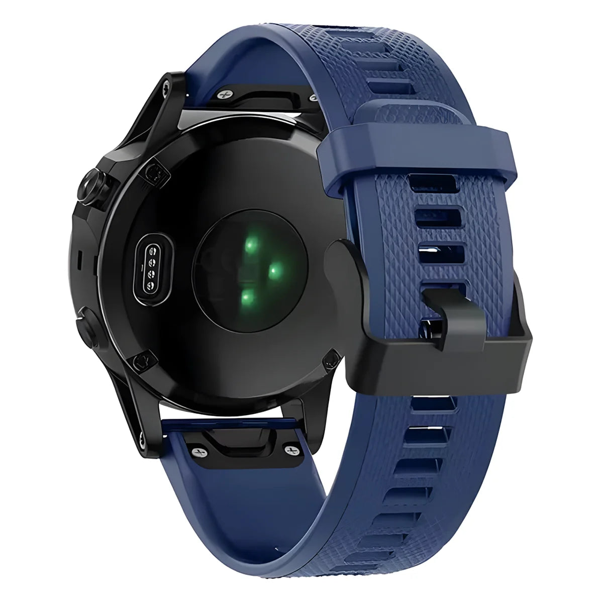 Silikonarmband für Garmin QuickFit 26 mm, Bizon Strap Watch Silicone Plus, Dunkelblau