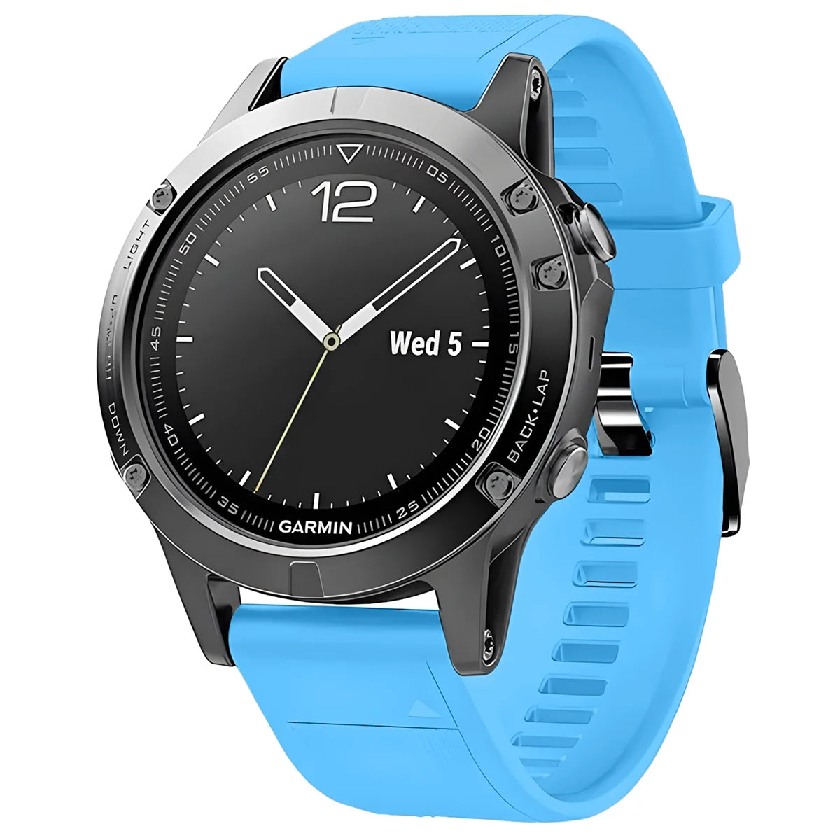 Silikonarmband für Garmin QuickFit 26 mm, Bizon Strap Watch Silicone Plus, Blau
