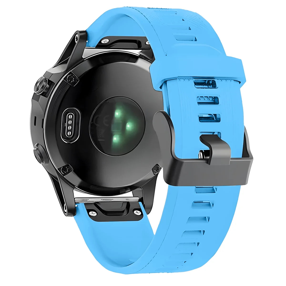 Silikonarmband für Garmin QuickFit 26 mm, Bizon Strap Watch Silicone Plus, Blau