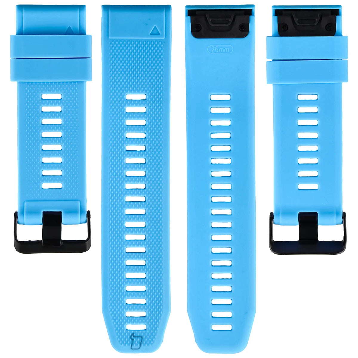 Silikonarmband für Garmin QuickFit 26 mm, Bizon Strap Watch Silicone Plus, Blau