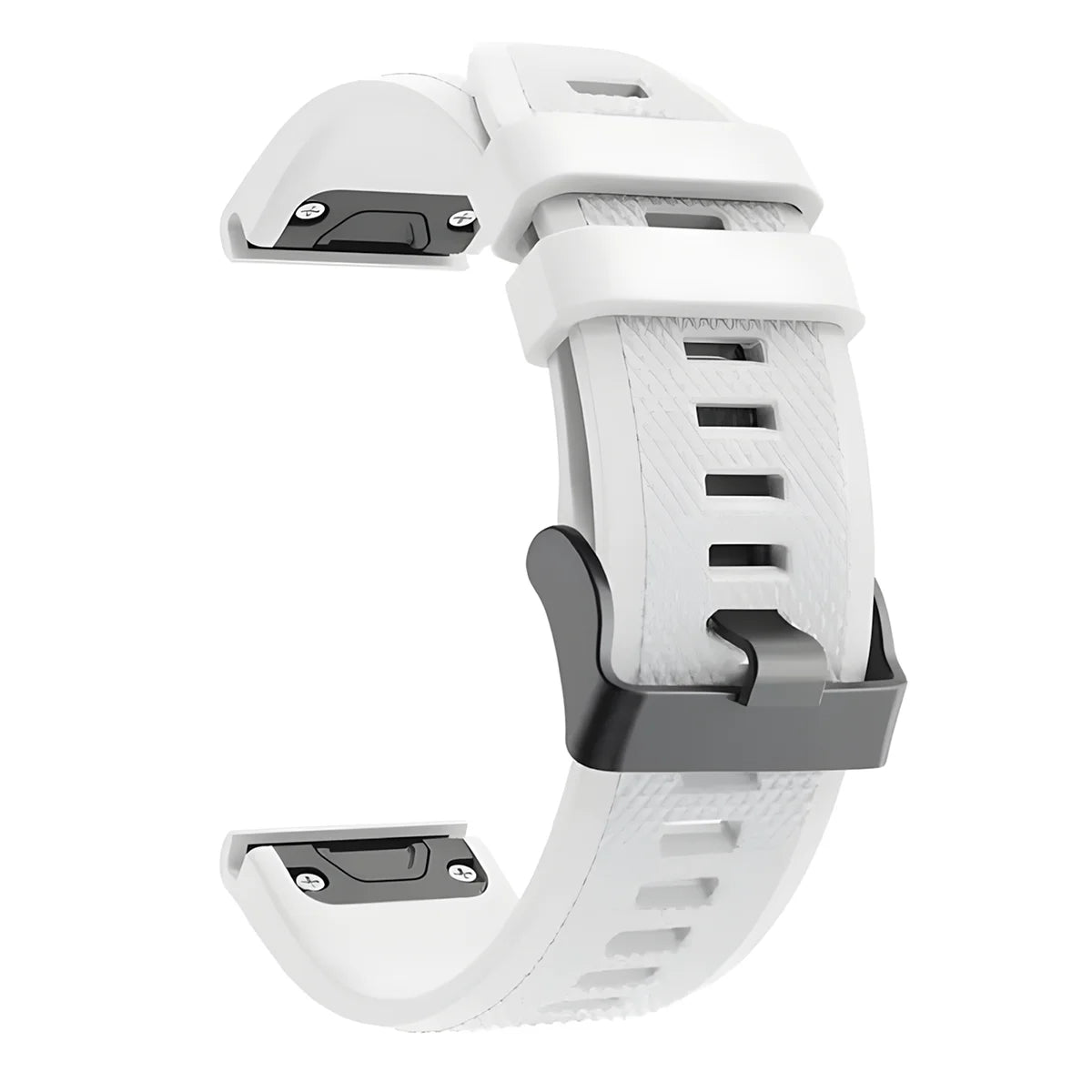 Silikonarmband für Garmin QuickFit 26 mm, Bizon Strap Watch Silicone Plus, Weiß