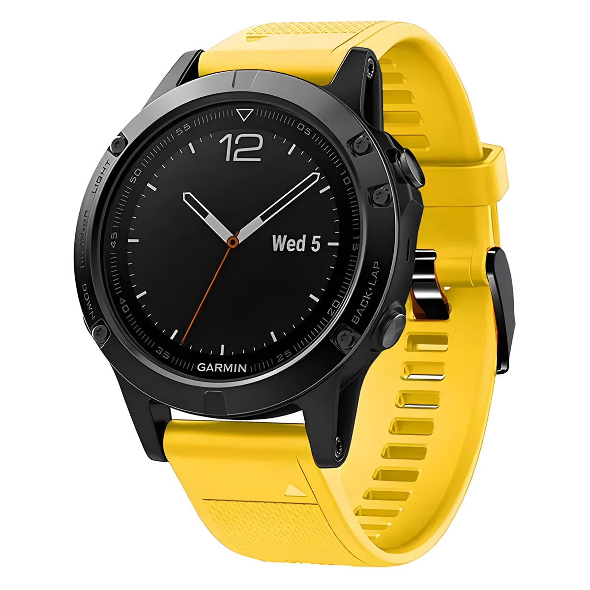 Silikonarmband für Garmin QuickFit 26 mm, Bizon Strap Watch Silicone Plus, Gelb