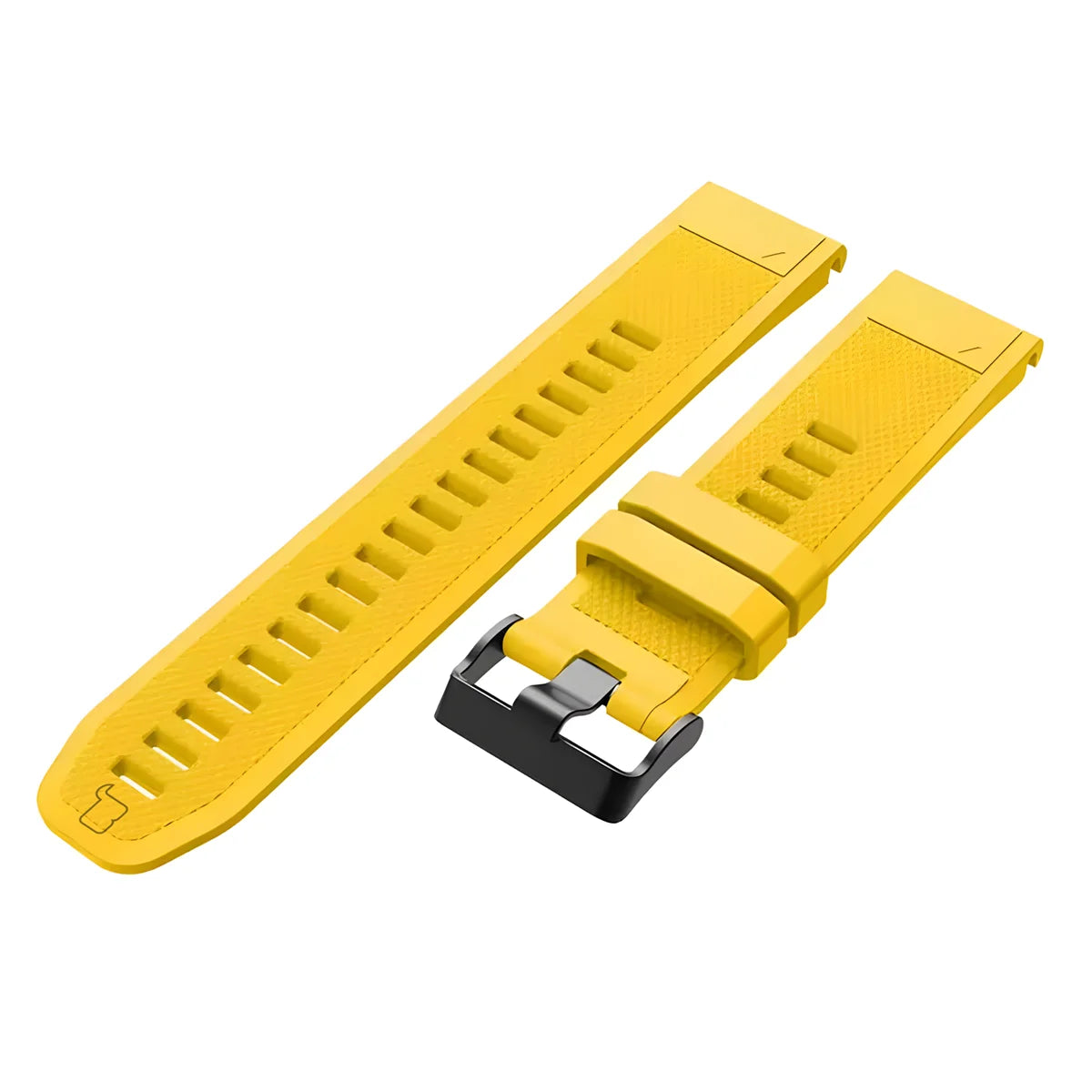 Silikonarmband für Garmin QuickFit 26 mm, Bizon Strap Watch Silicone Plus, Gelb