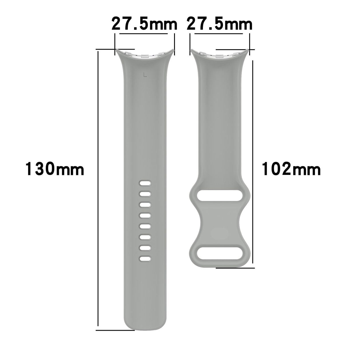 Armband für Google Pixel Watch 3/Watch 2/Watch 1 41mm, Bizon Strap Watch Silicone S, Grau