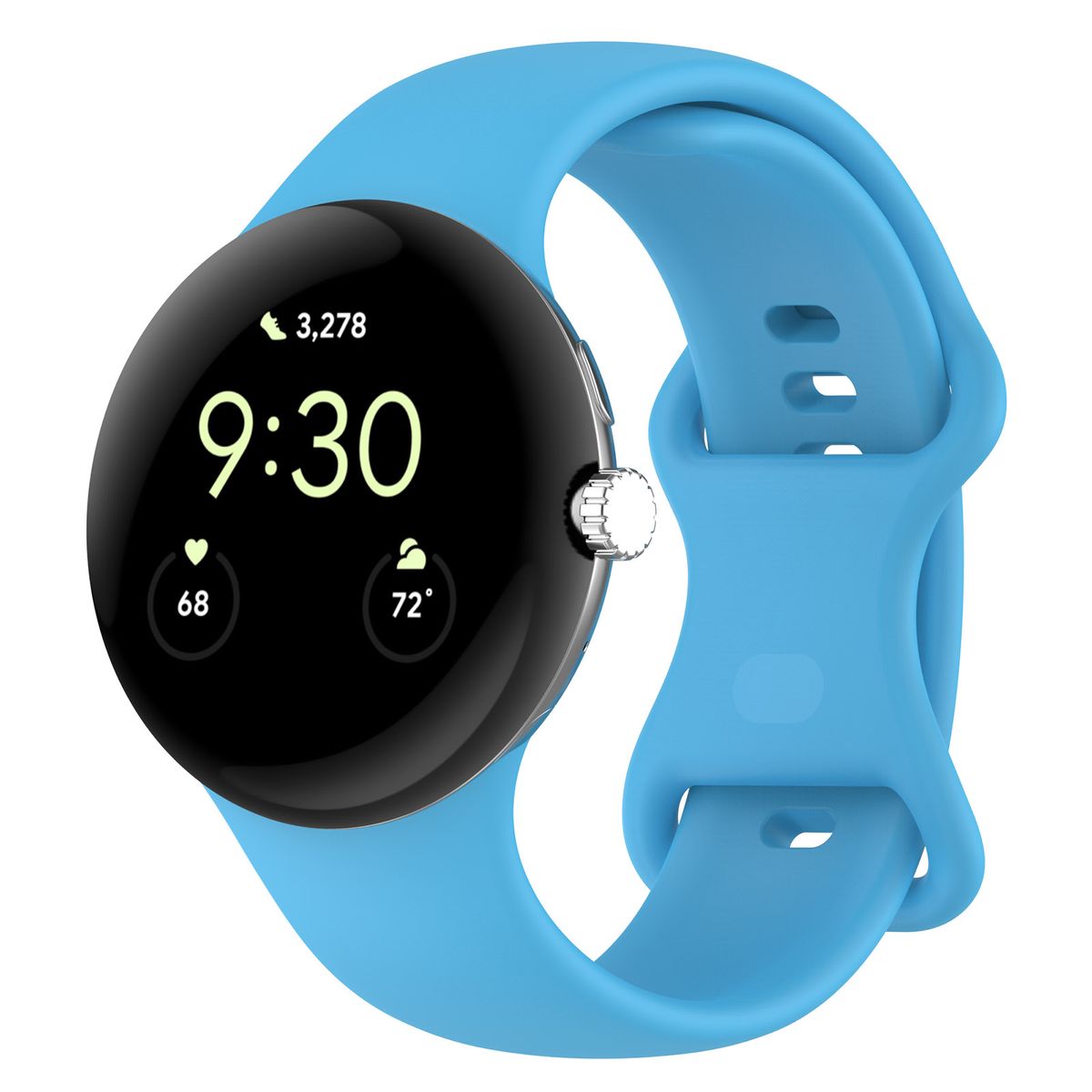 Armband für Google Pixel Watch 3/Watch 2/Watch 1 41mm, Bizon Strap Watch Silicone S, Himmelblau