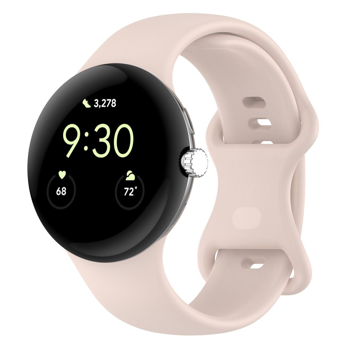Armband für Google Pixel Watch 4/3 (45mm), Bizon Strap Watch Silicone S, Hellrosa