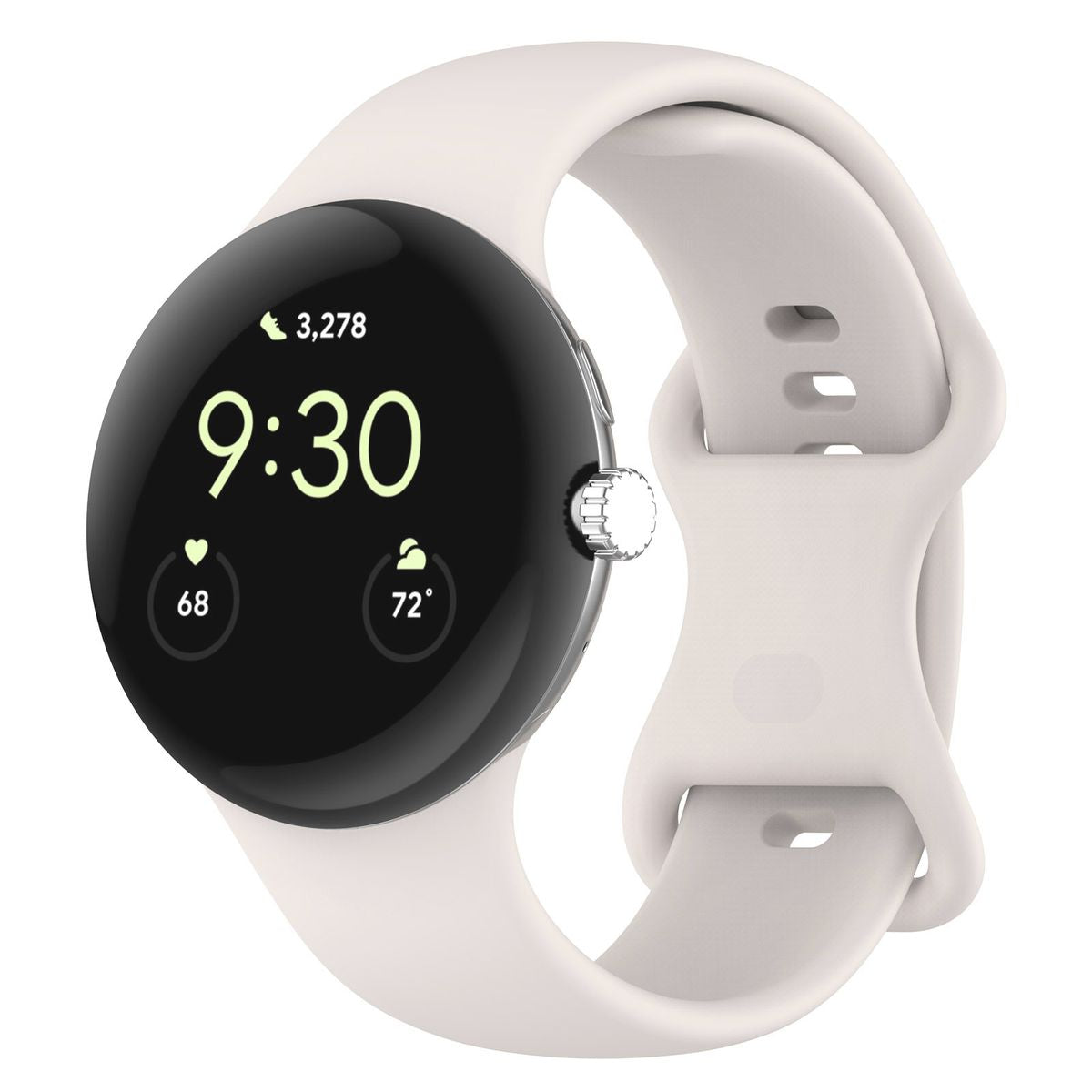 Armband für Google Pixel Watch 4/3 (45mm), Bizon Strap Watch Silicone S, Perle