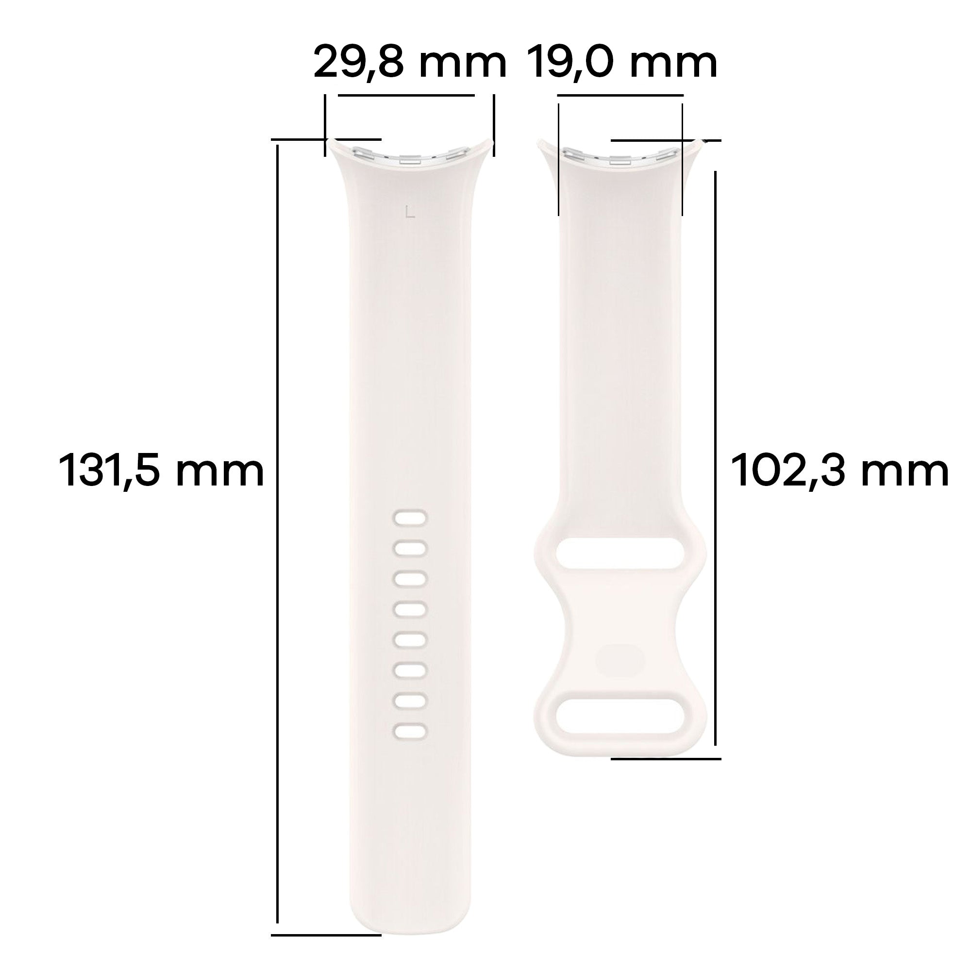 Armband für Google Pixel Watch 4/3 (45mm), Bizon Strap Watch Silicone S, Perle