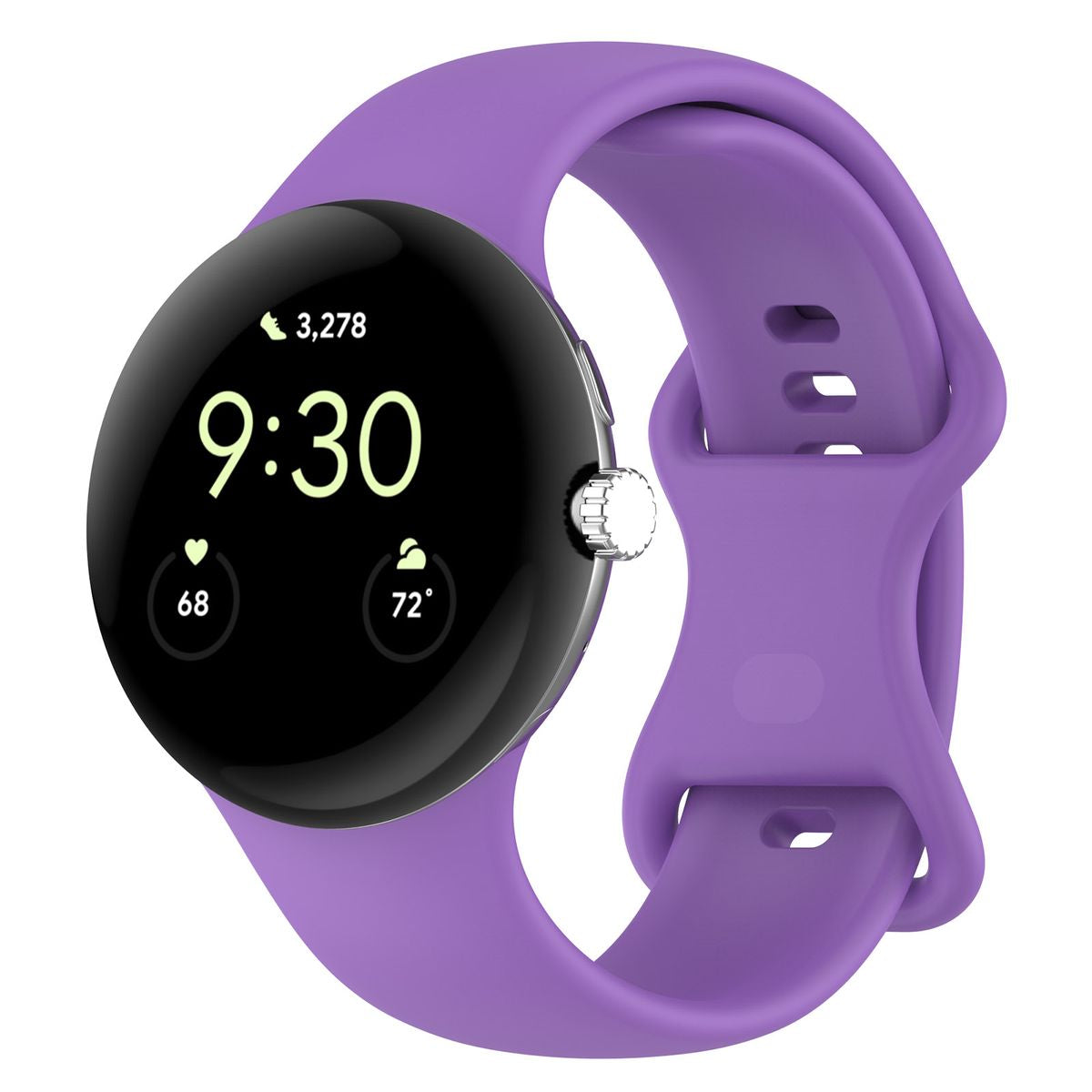 Armband für Google Pixel Watch 4/3 (45mm), Bizon Strap Watch Silicone S, Violett