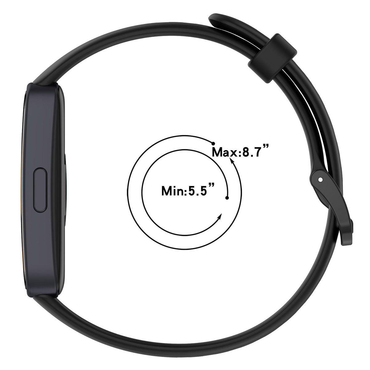 Armband für Huawei Band 9 / Band 8, Bizon Strap Watch Silicone, Schwarz