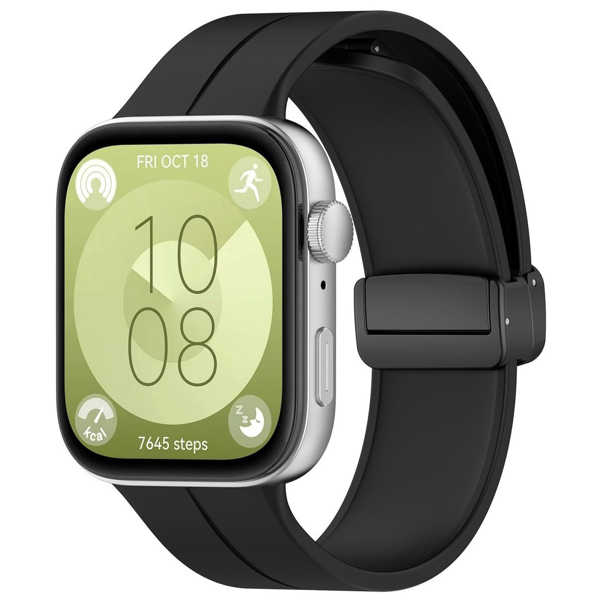 Armband für Huawei Watch Fit 4 Pro/Fit 4/Fit 3, Bizon Strap Watch Silicone L, Schwarz