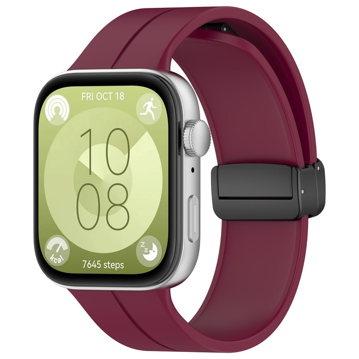 Armband für Huawei Watch Fit 4 Pro/Fit 4/Fit 3, Bizon Strap Watch Silicone L, Burgunderrot