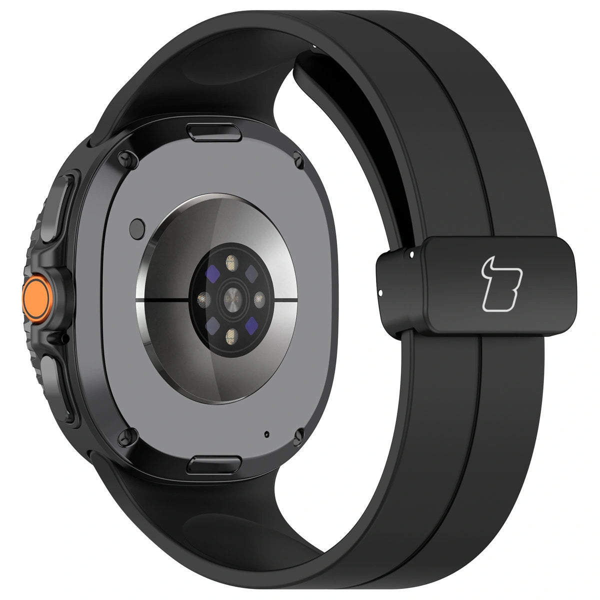 Armband für Galaxy Watch 9 40 mm / 44 mm / 8 40 mm / 44 mm / 8 Classic 46 mm, Bizon Strap Watch Silicone L, Schwarz